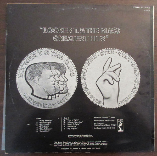 Booker T. & The M.G.'s* : Booker T. & The M.G.'s Greatest Hits (LP, Comp)