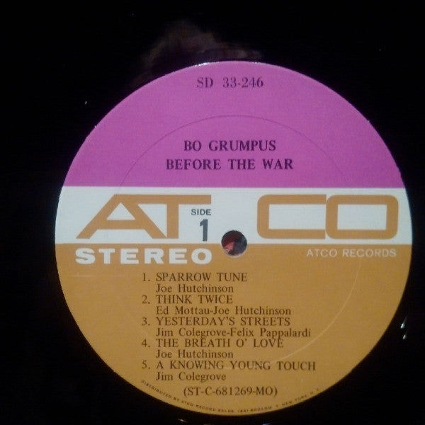 Bo Grumpus (2) : Before The War (LP, Album, Mon)