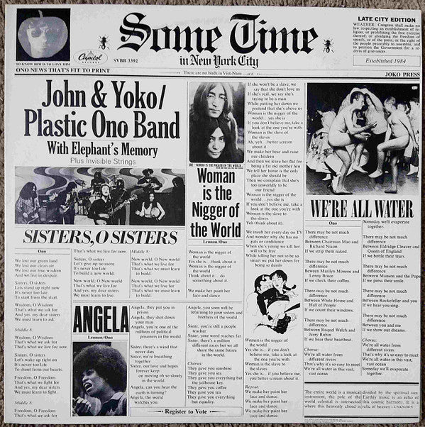 John Lennon & Yoko Ono / The Plastic Ono Band With Elephants Memory Plus Invisible Strings : Some Time In New York City (2xLP, Album, RE, Los)