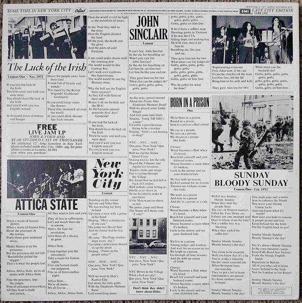 John Lennon & Yoko Ono / The Plastic Ono Band With Elephants Memory Plus Invisible Strings : Some Time In New York City (2xLP, Album, RE, Los)