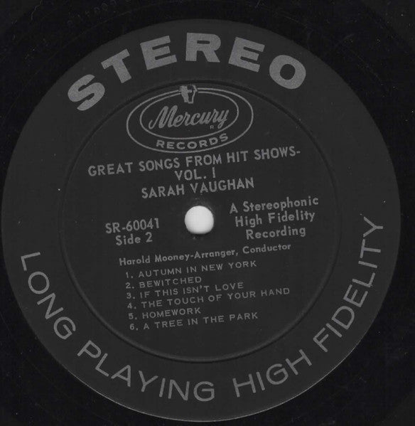 Sarah Vaughan : Great Songs From Hit Shows, Vol. 1 (LP)