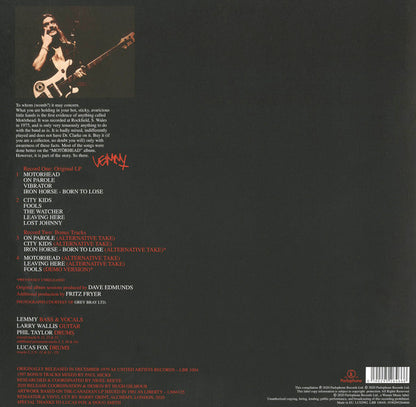 Motörhead : On Parole (LP, Album, RE + LP + RSD, Comp, RM, Exp)