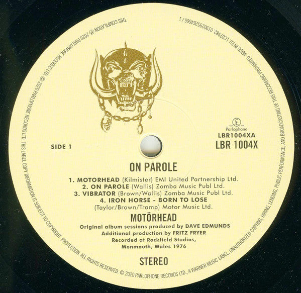 Motörhead : On Parole (LP, Album, RE + LP + RSD, Comp, RM, Exp)