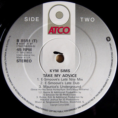 Kym Sims : Take My Advice (12")