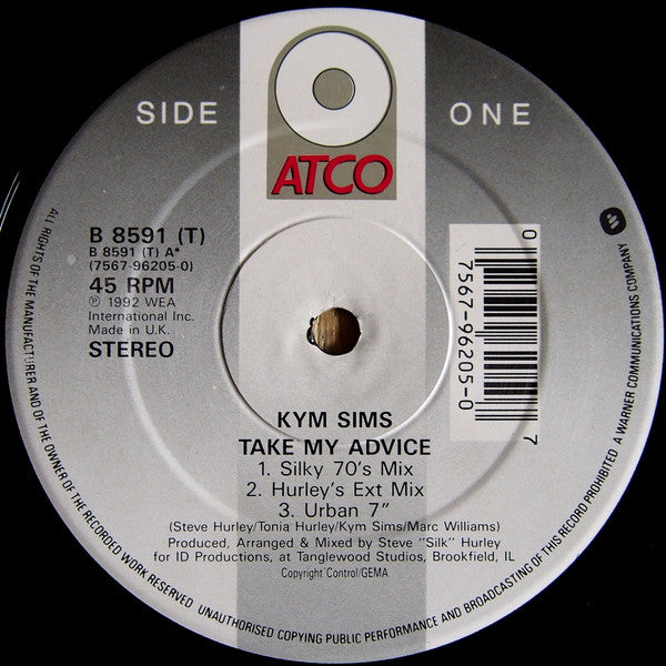 Kym Sims : Take My Advice (12")