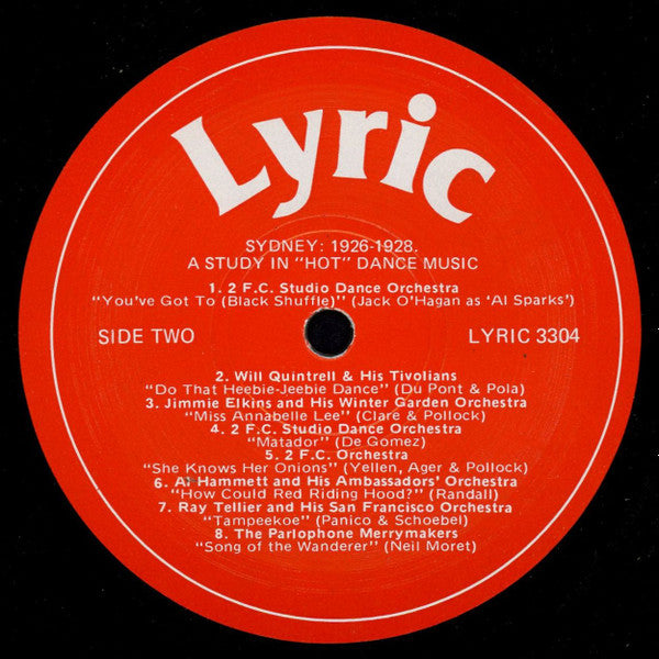 Various : Sydney 1926-28 - A Study In 'Hot' Dance Music (LP, Comp)