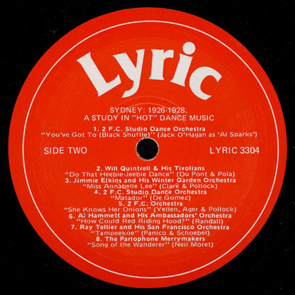 Various : Sydney 1926-28 - A Study In 'Hot' Dance Music (LP, Comp)