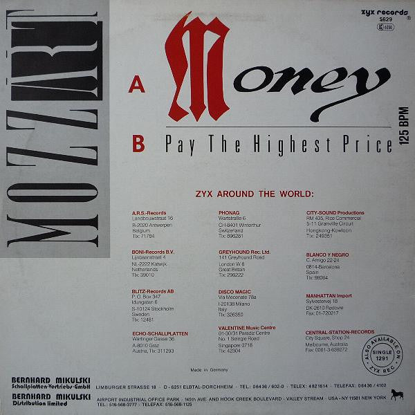 Mozzart : Money (12", Maxi)