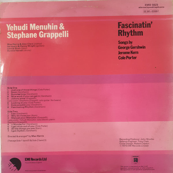 Yehudi Menuhin & Stephane Grappelli* : Fascinatin' Rhythm (LP, Album, Quad, RP, Cre)