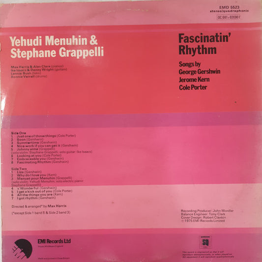 Yehudi Menuhin & Stephane Grappelli* : Fascinatin' Rhythm (LP, Album, Quad, RP, Cre)