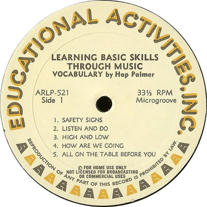 Hap Palmer : Learning Basic Skills Through Music : Vocabulary (LP, Album)