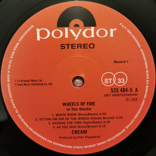 Cream (2) : Wheels Of Fire (2xLP, Album, RP, 180)
