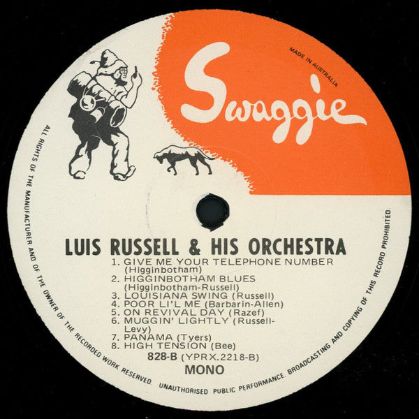 Luis Russell And His Orchestra : 1929-1930 (LP, Comp, RE)