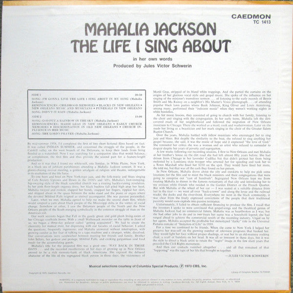 Mahalia Jackson : The Life I Sing About (LP, Comp)