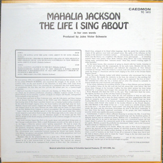 Mahalia Jackson : The Life I Sing About (LP, Comp)