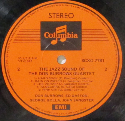 The Don Burrows Quartet : The Jazz Sound Of The Don Burrows Quartet (LP, Album, RE)