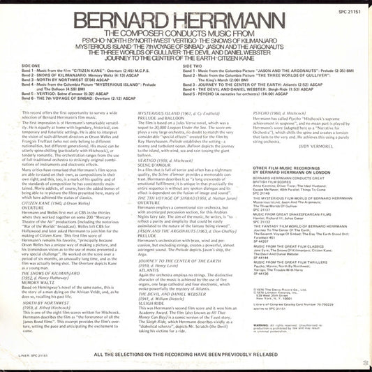 Bernard Herrmann : Bernard Herrmann Conducts Psycho And Other Film Scores (LP, Comp)