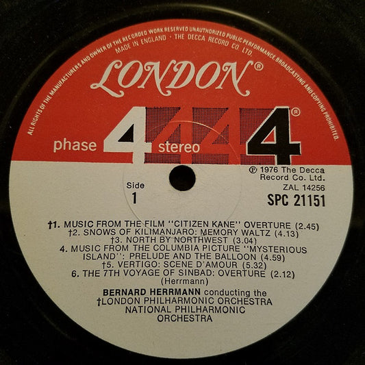 Bernard Herrmann : Bernard Herrmann Conducts Psycho And Other Film Scores (LP, Comp)