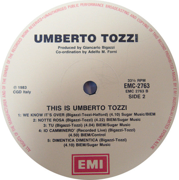 Umberto Tozzi : This Is Umberto Tozzi (LP, Comp)