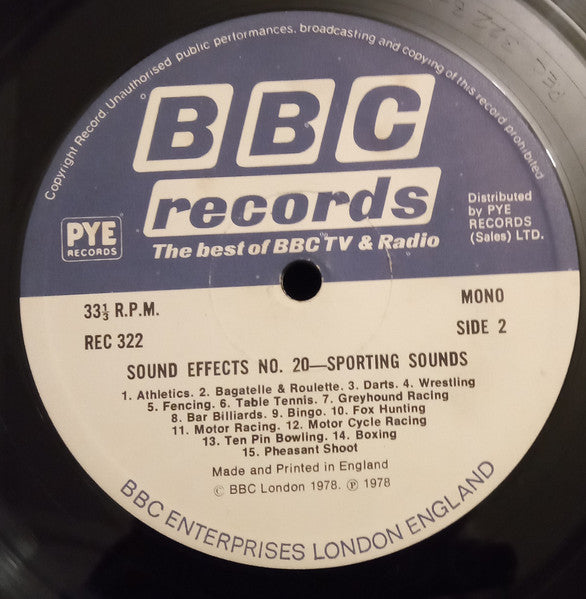 No Artist : Sporting Sound Effects (LP, Mono)