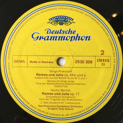 Hector Berlioz • Pyotr Ilyich Tchaikovsky • Sergei Prokofiev - San Francisco Symphony • Seiji Ozawa : Romeo And Juliet (LP, Gat)