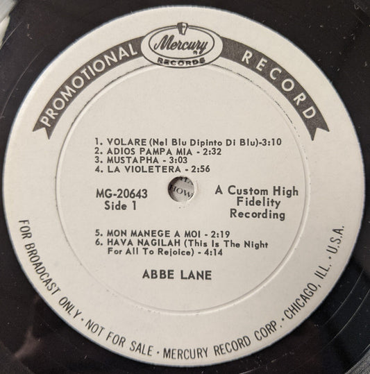 Abbe Lane, Xavier Cugat And His Orchestra : Abbe Lane With Xavier Cugat And His Orchestra (LP, Album, Mono, Promo)