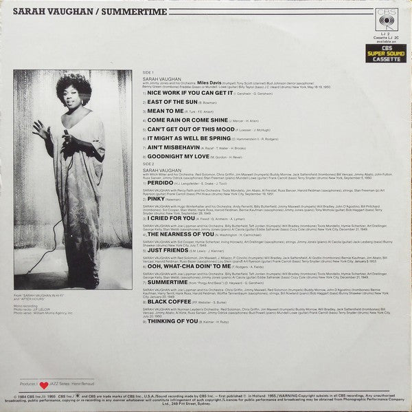 Sarah Vaughan : Summertime (LP, Comp, Mono)