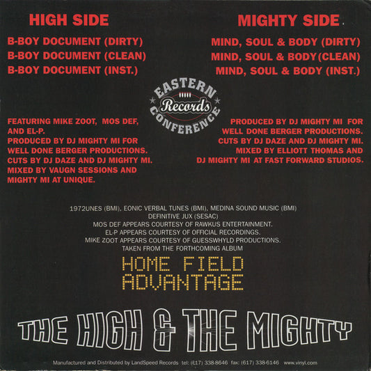 The High & Mighty Featuring Mos Def, EL-P & Mike Zoot : B-Boy Document / Mind, Soul & Body (12")