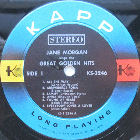 Jane Morgan : Jane Morgan Sings The Great Golden Hits (LP, Album)