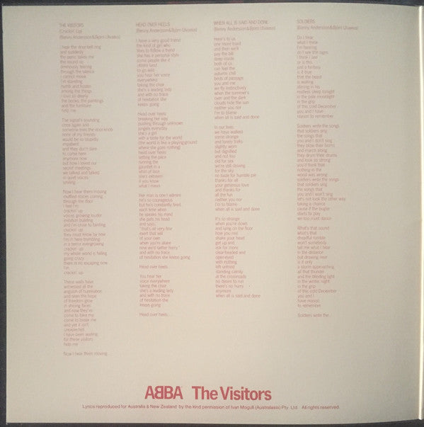 ABBA : The Visitors (LP, Album, Gat)