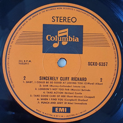 Cliff Richard : Sincerely Cliff Richard (LP, Album)