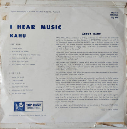 Kahu* : I Hear Music (LP, Album, Mono)