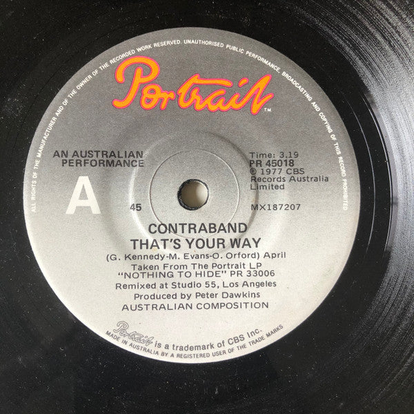 Contraband (8) : That's Your Way (7", Single)