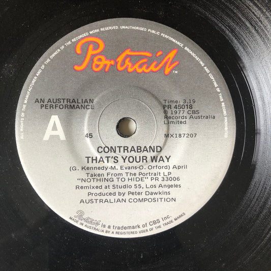 Contraband (8) : That's Your Way (7", Single)
