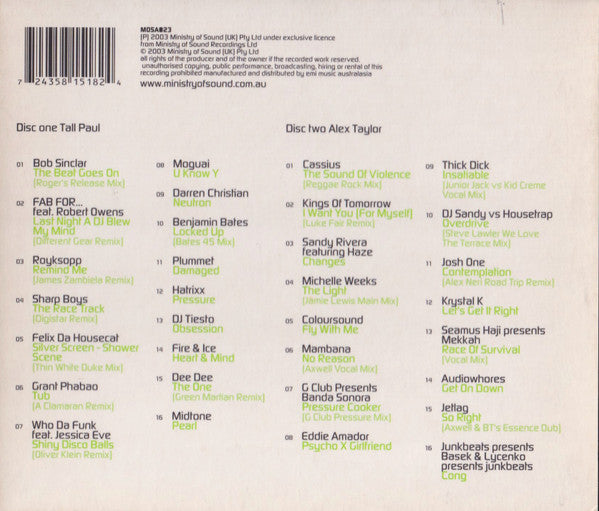 Tall Paul & Alex Taylor : Clubber's Guide To... 2003 (2xCD, Comp, Mixed)