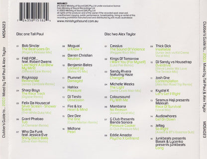 Tall Paul & Alex Taylor : Clubber's Guide To... 2003 (2xCD, Comp, Mixed)