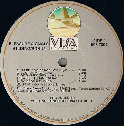 Danny Wilding / Peter Bonas : Pleasure Signals (LP, Album)