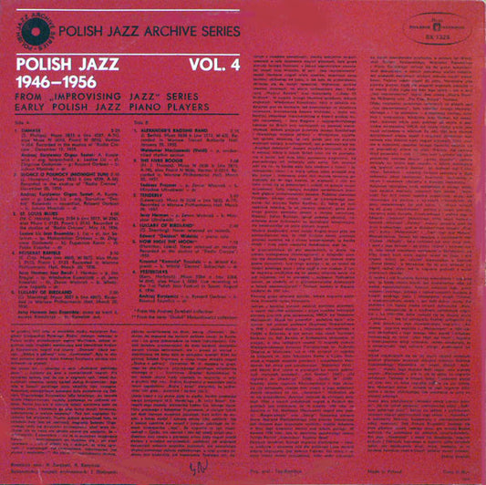 Various : From "Improvising Jazz" Series (Early Polish Jazz Piano Players) (LP, Comp)