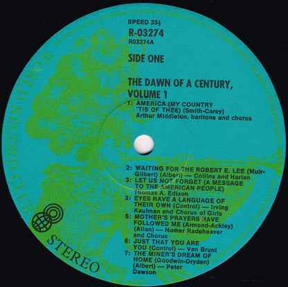 Various : Dawn of A Century Vol. 1 (LP, Comp, Mono, Club)