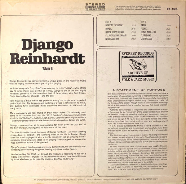 Django Reinhardt : Django Reinhardt (Volume II) (LP, Comp)