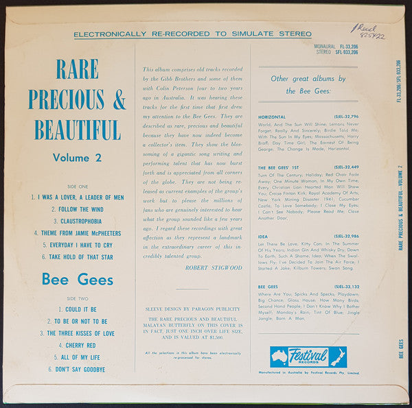 The Bee Gees* : Rare, Precious & Beautiful Vol. 2 (LP, Comp)