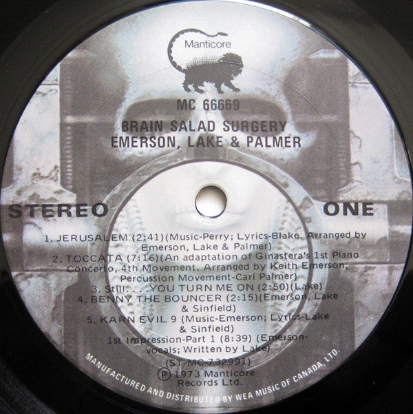 Emerson, Lake & Palmer : Brain Salad Surgery (LP, Album, Don)