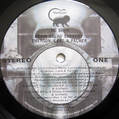 Emerson, Lake & Palmer : Brain Salad Surgery (LP, Album, Don)