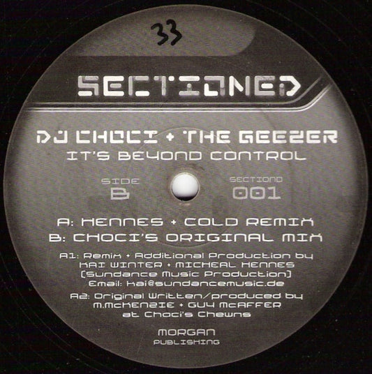 DJ Choci + The Geezer* : It's Beyond Control (12")