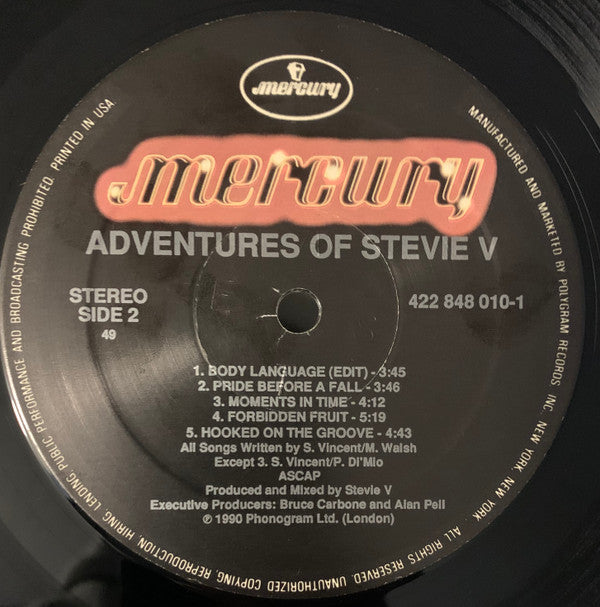 Adventures Of Stevie V. : Adventures Of Stevie V (LP, Album)