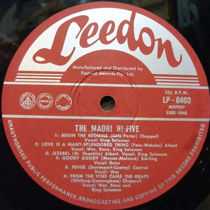 The Maori Hi Five : The Maori Hi Five (LP, Album, Mono)
