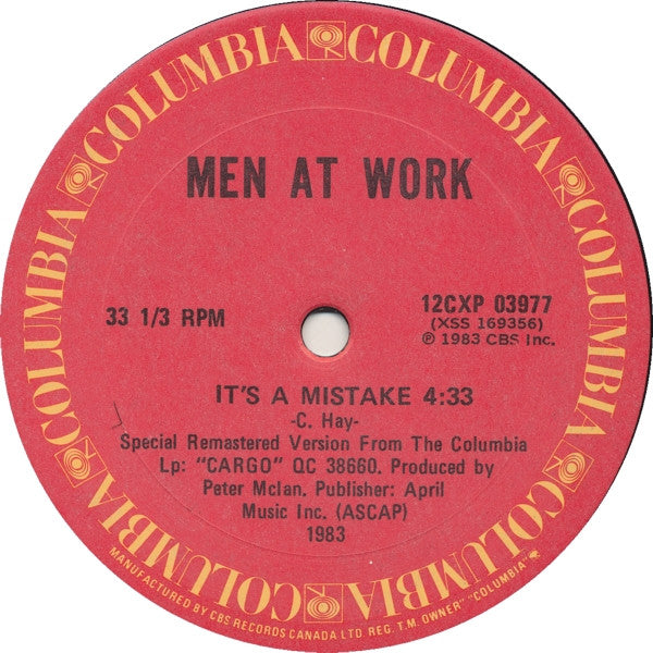 Men At Work : It's A Mistake (12", Single, RM)