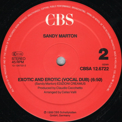 Sandy Marton : Exotic And Erotic (12", Maxi)