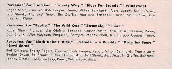 Leith Stevens' All Stars : Jazz Themes From The Wild One (LP, Album, Mono, RE)