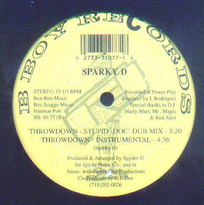 Sparky D : Throwdown (12", RP)